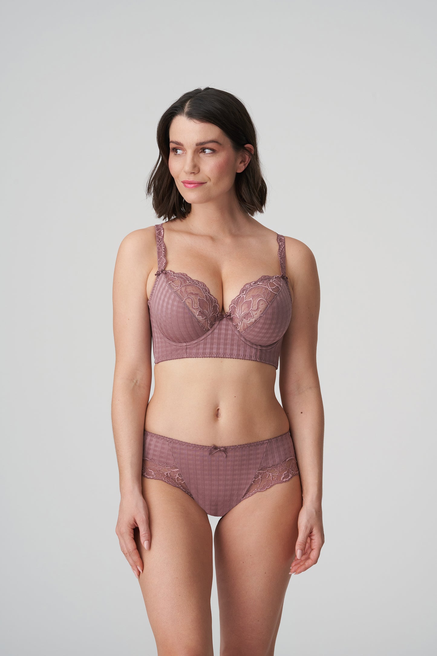 Primadonna Madison plunge bh longline satin taupe