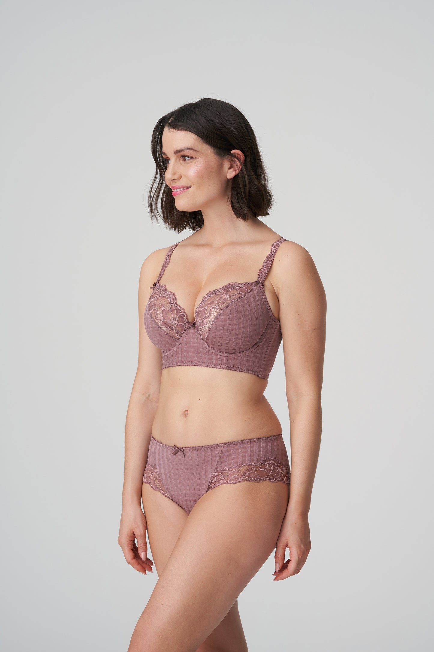 Primadonna Madison plunge bh longline satin taupe