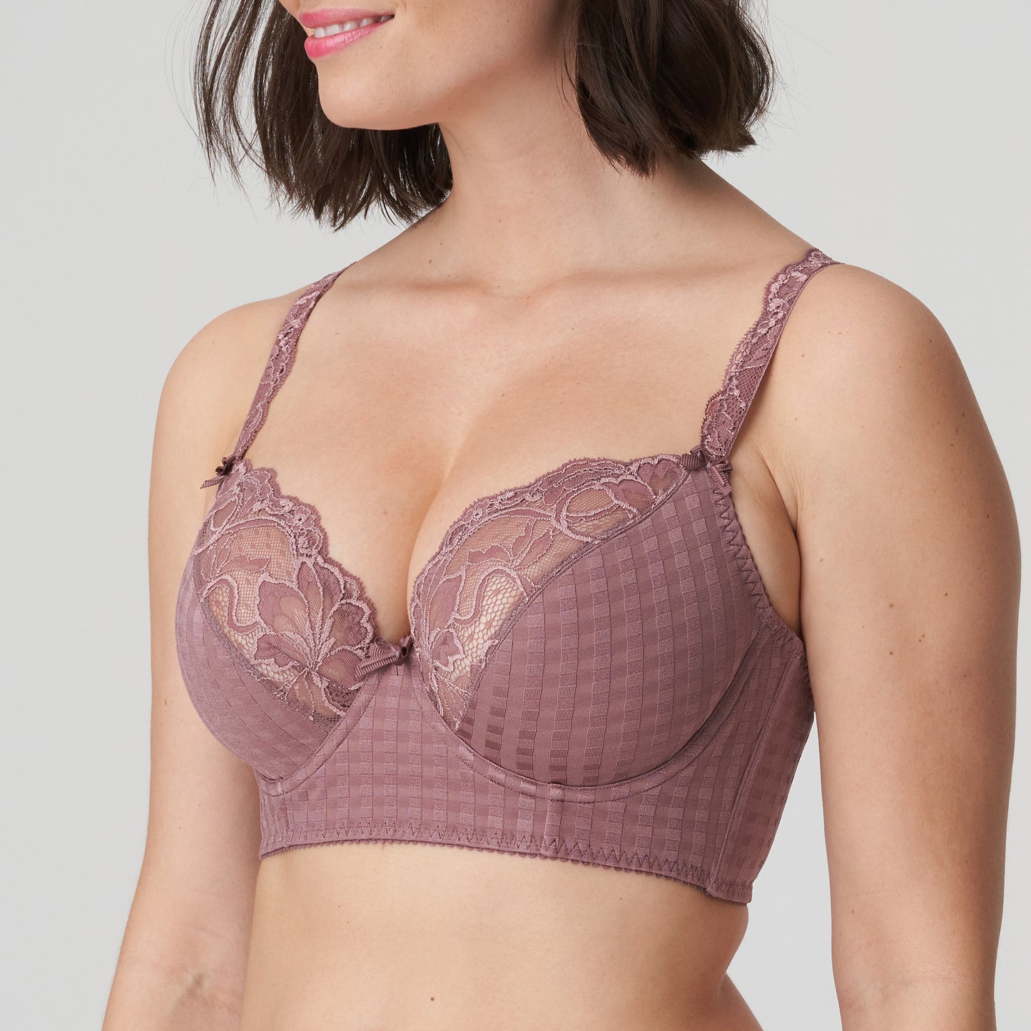 Primadonna Madison plunge bh longline satin taupe