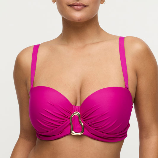 Primadonna Swim Uvita voorgevormde bikini strapless Deep Magenta