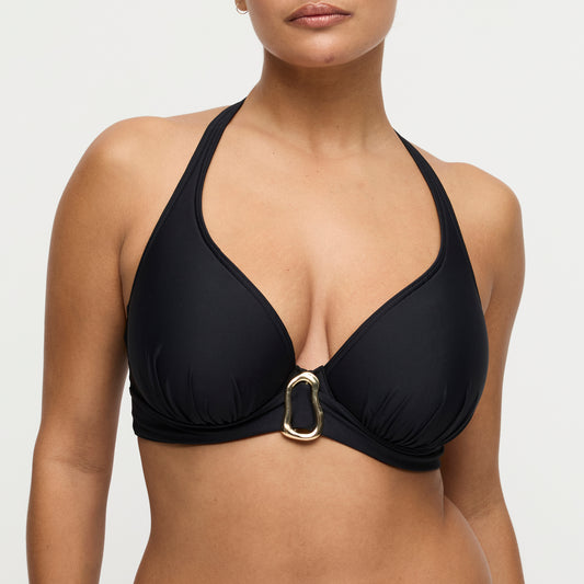 Primadonna Swim Uvita voorgevormde plunge bikinitop zwart