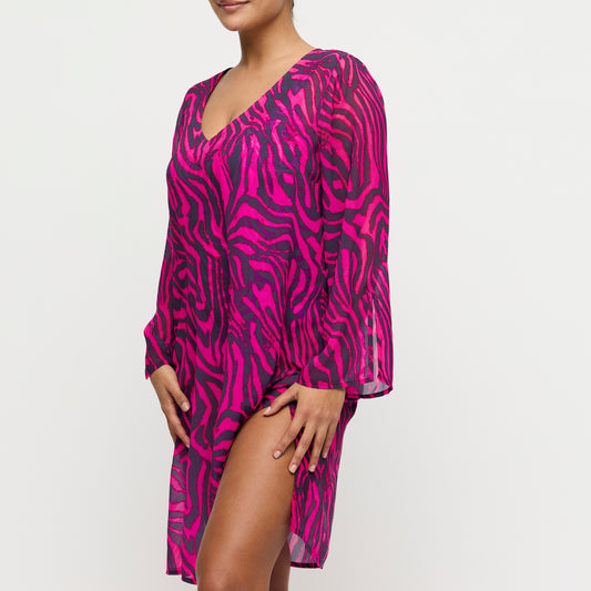 Primadonna Swim Malabo badmode caftan hot pink zebra