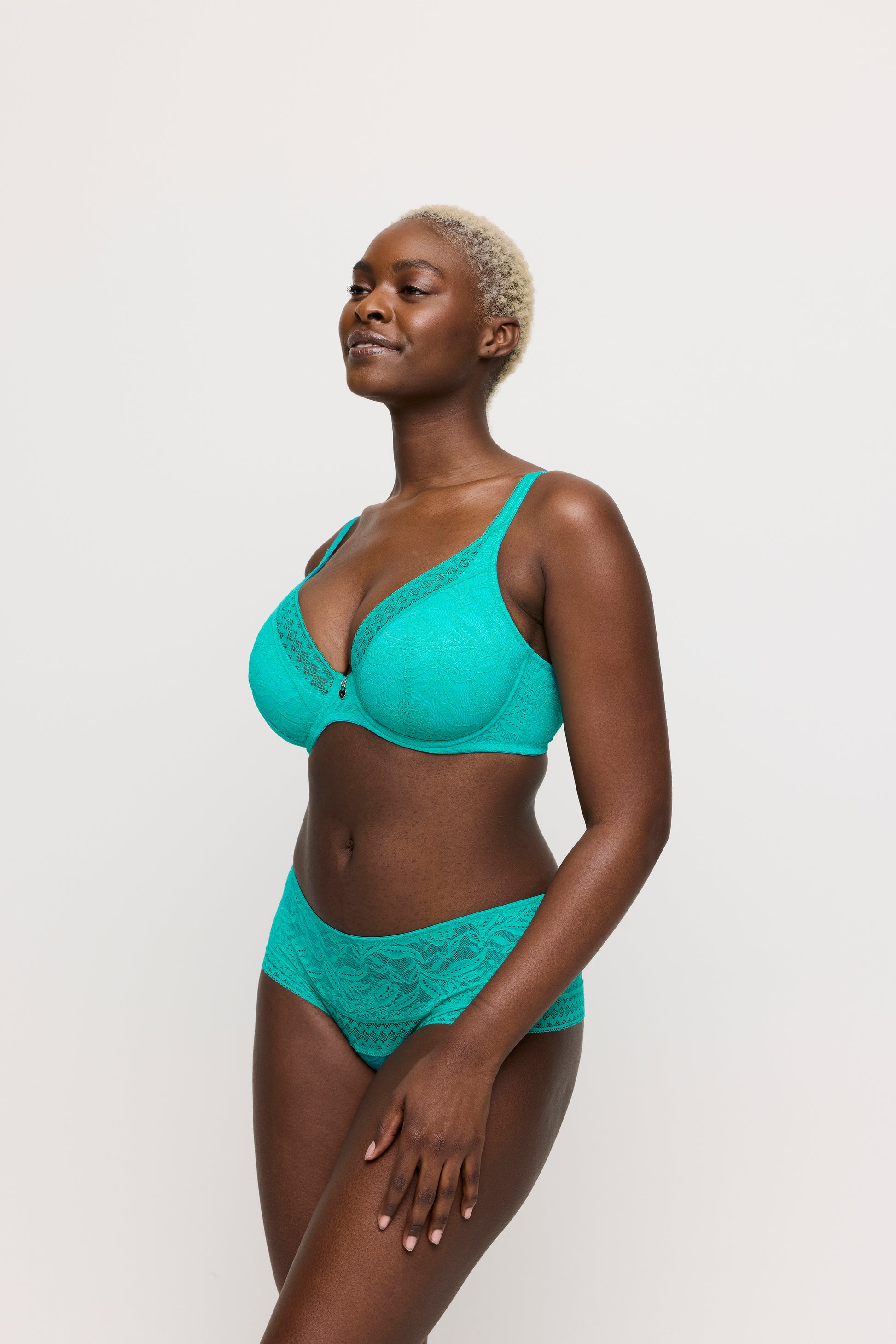 Primadonna Twist Palermo plunge bh halve mousse cups Sunny Teal