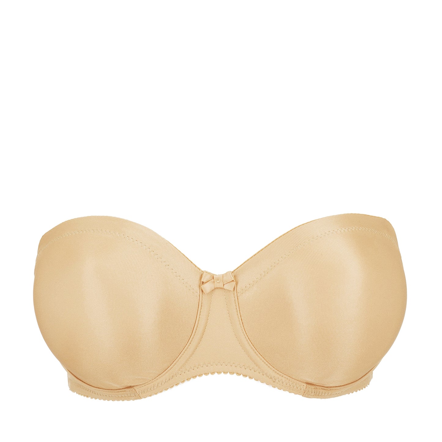 Primadonna Satin strapless bh zonder mousse cognac