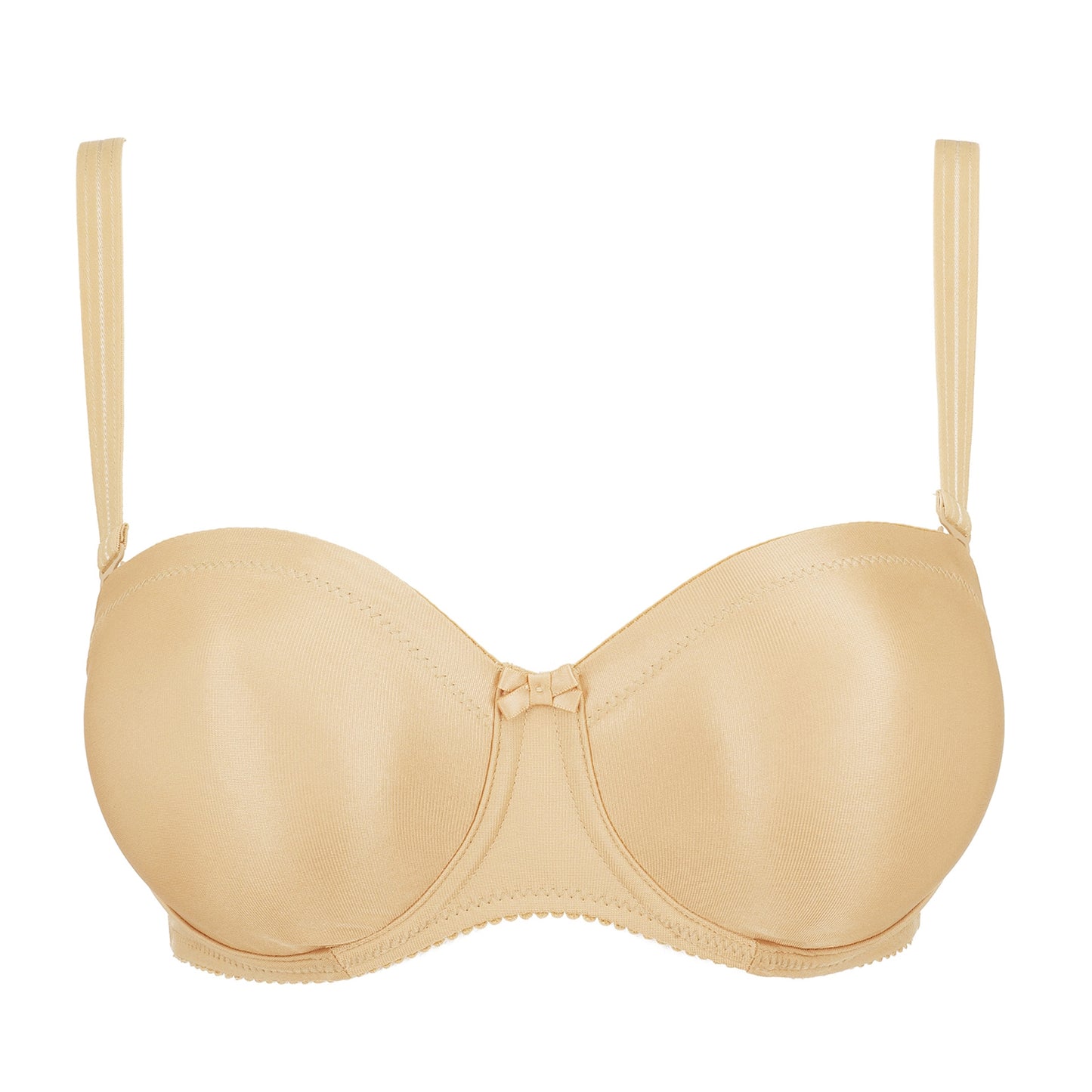 Primadonna Satin strapless bh zonder mousse cognac