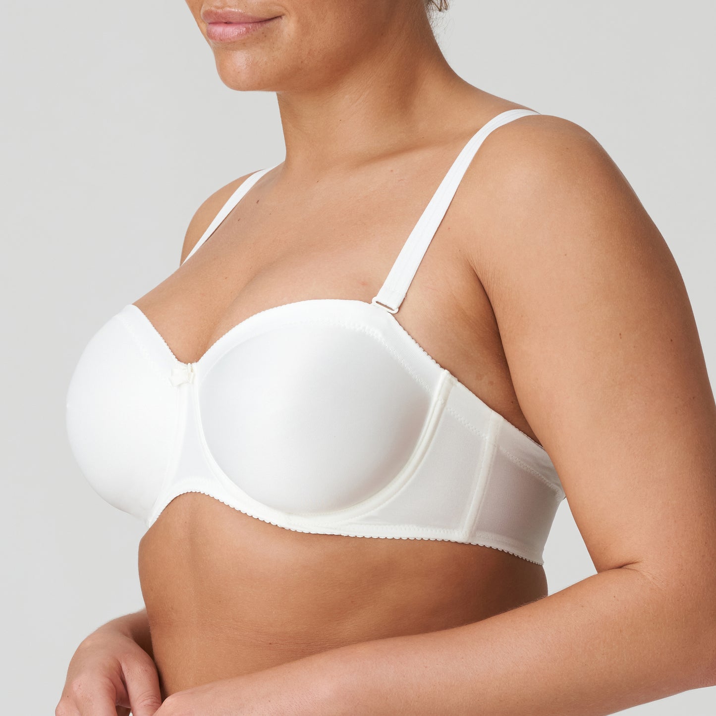 Primadonna Satin strapless bh zonder mousse natuur