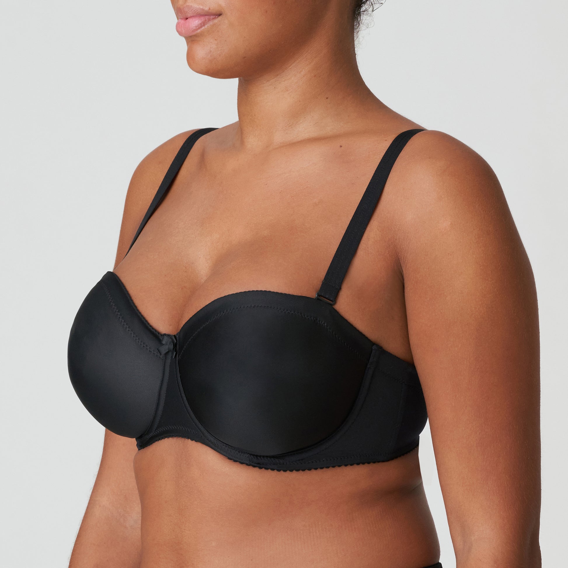 Primadonna Satin strapless bh zonder mousse zwart