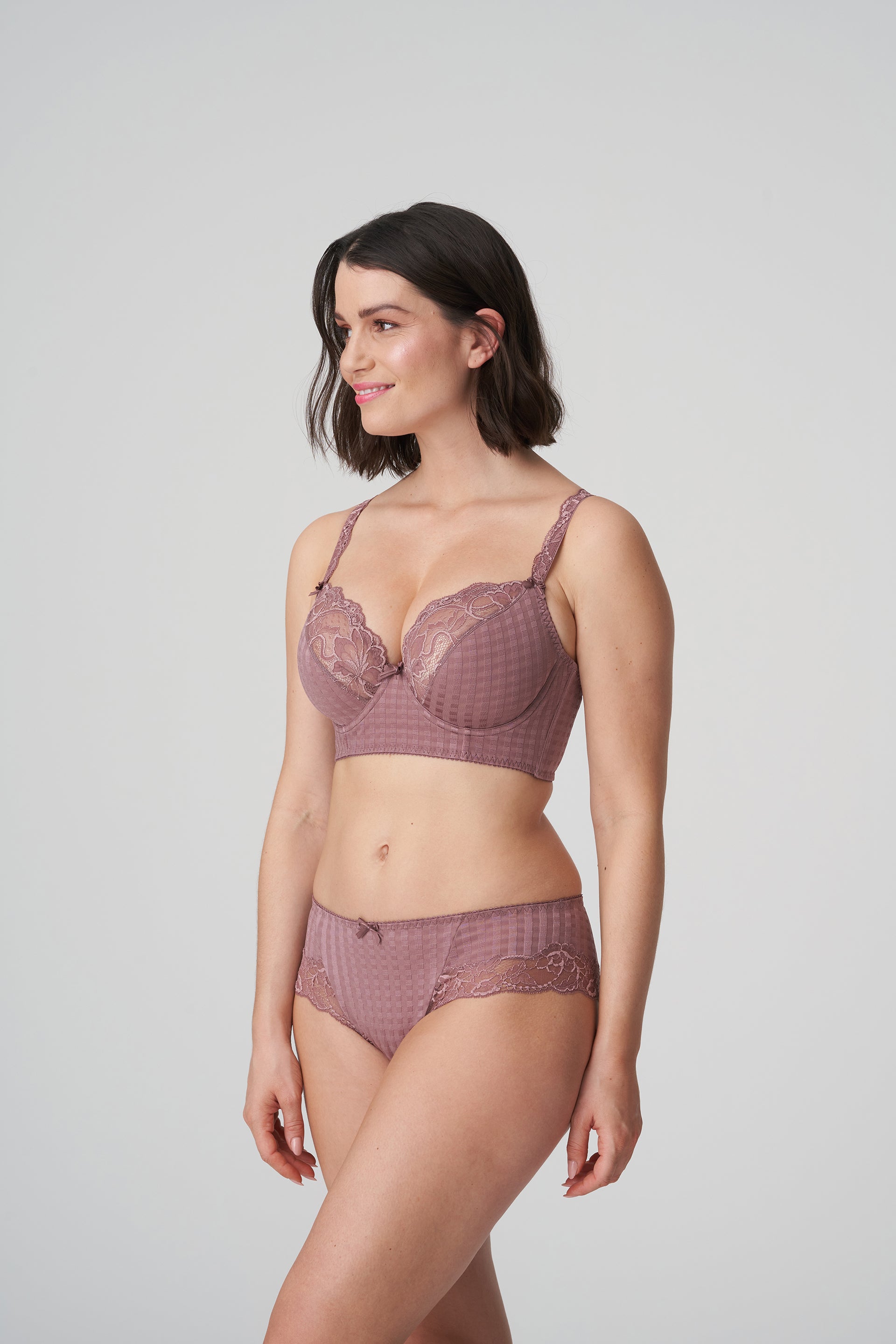 Primadonna Madison plunge bh longline satin taupe