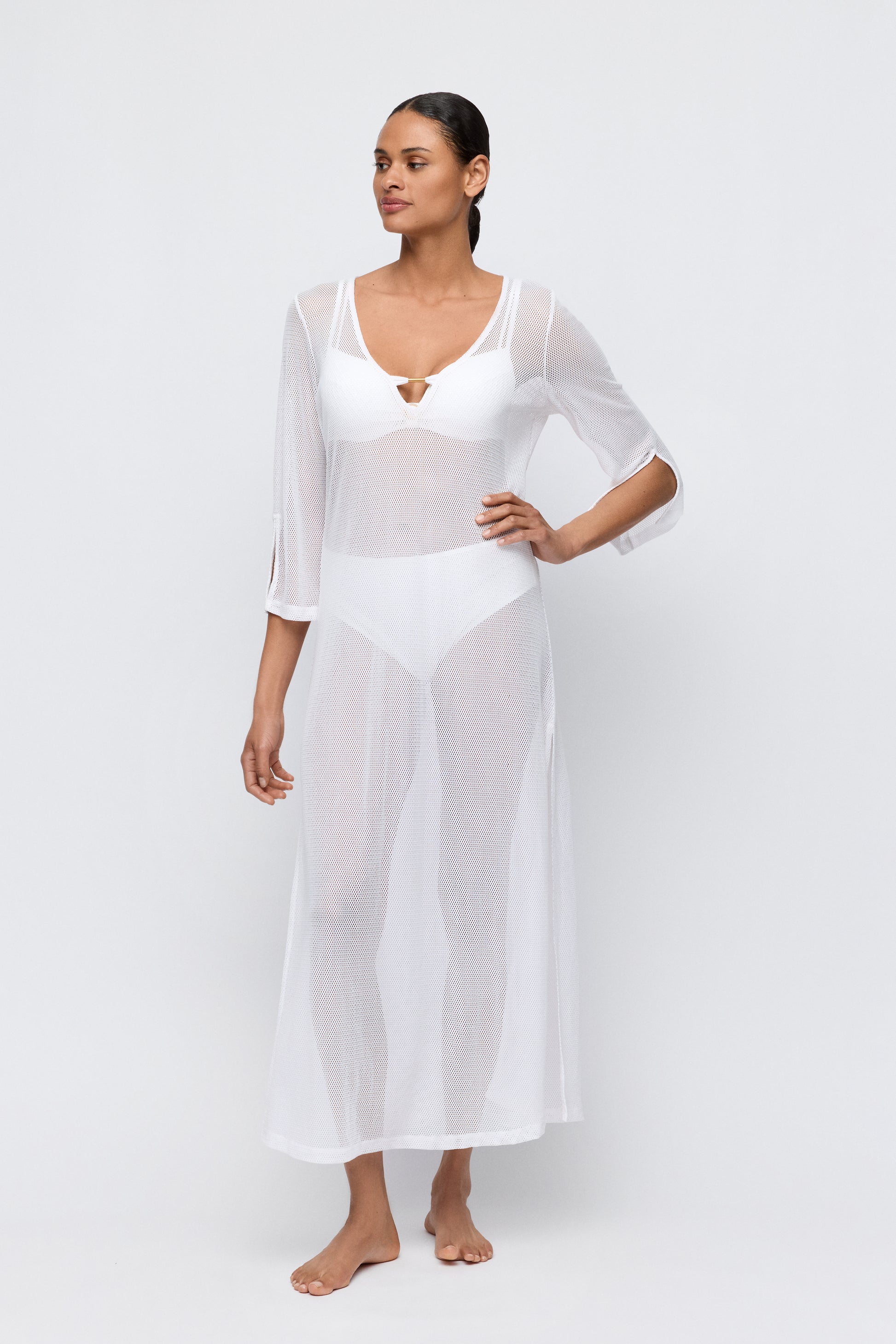 Marie Jo Swim Taleah badmode caftan elfin white