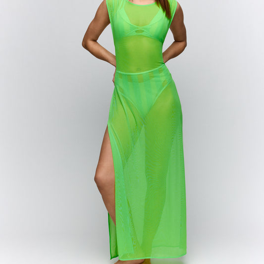 Sarda Swim Sha badmode lange jurk neon