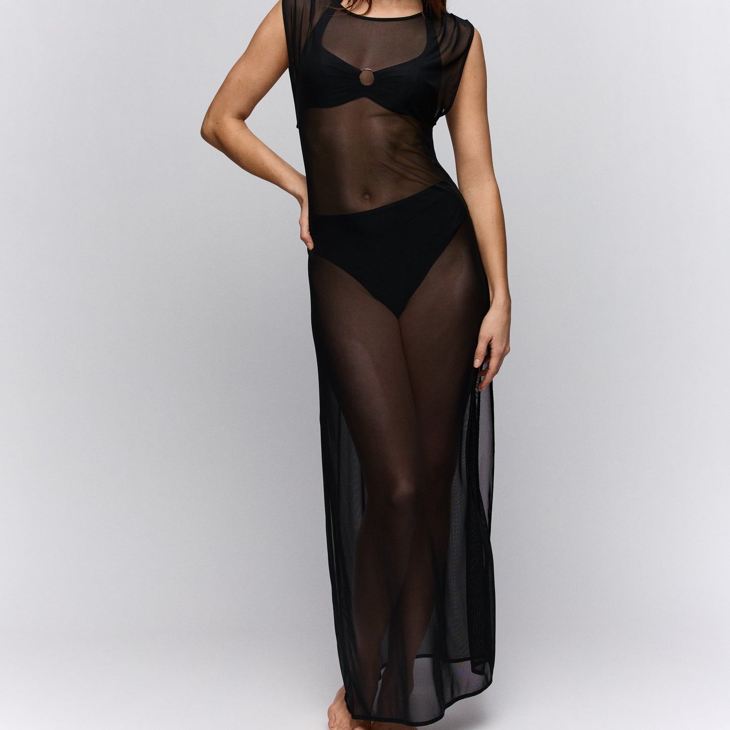 Sarda Swim Sha badmode lange jurk zwart