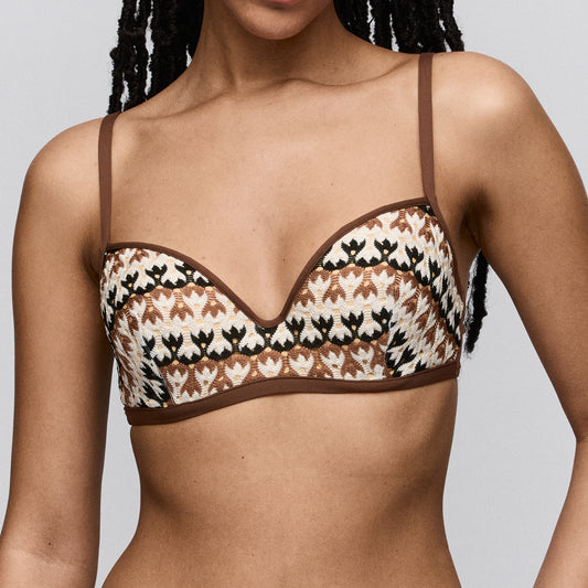 Sarda Swim Biles voorgevormde plunge bikinitop zand
