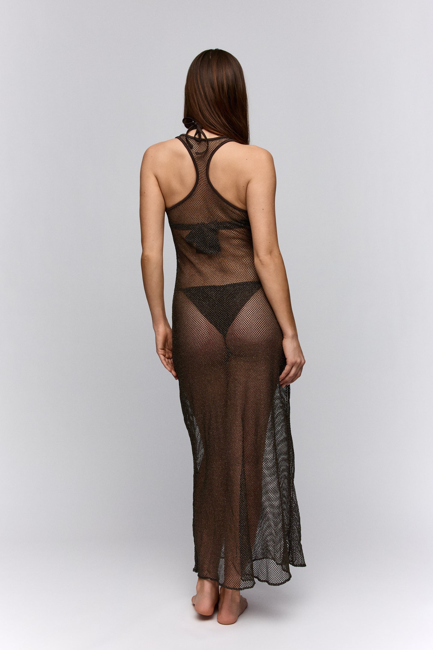 Sarda Swim Janja badmode lange jurk chocolade