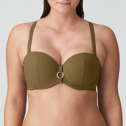 PrimaDonna Swim Sahara voorgevormde bikini strapless olijf