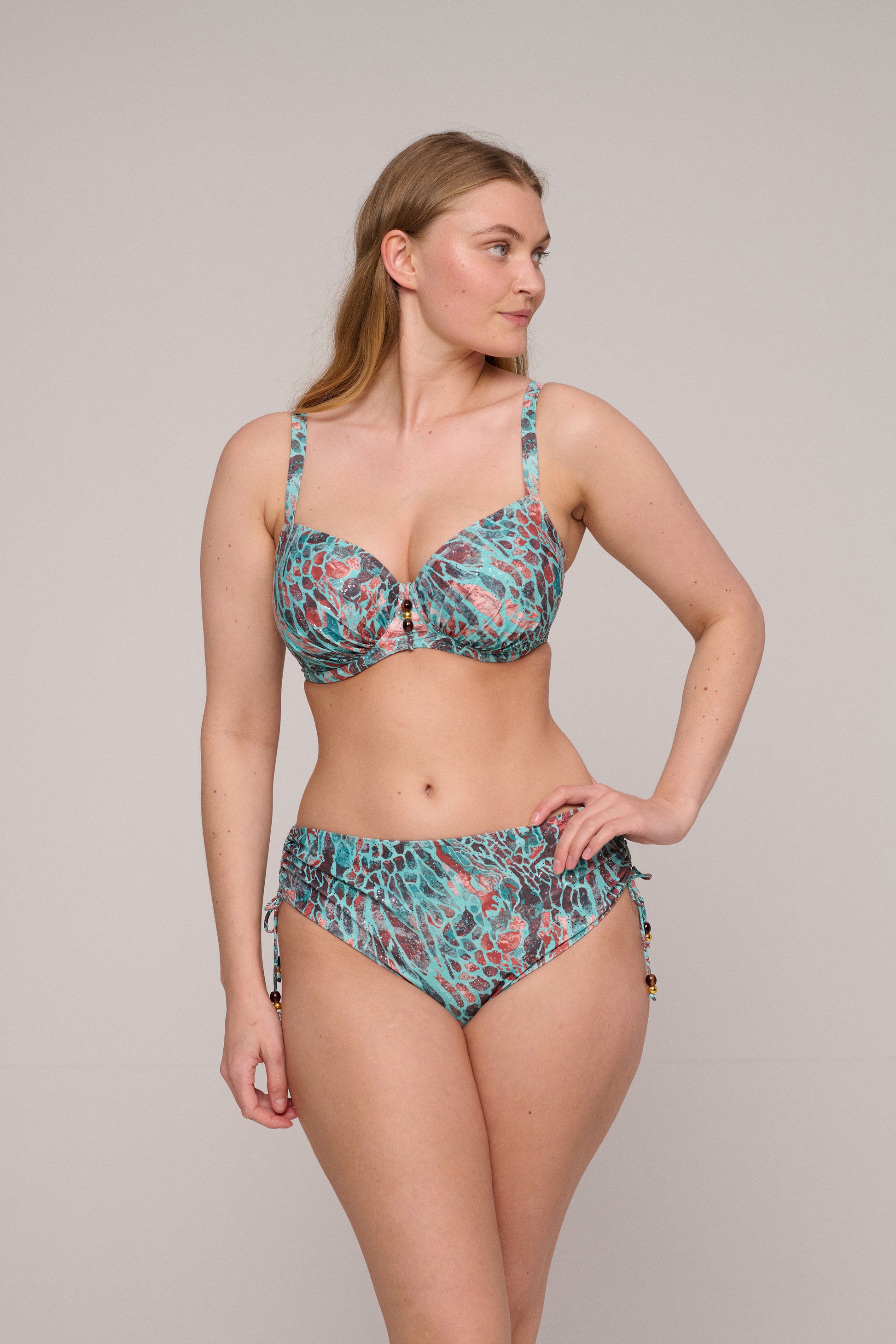 Primadonna Swim Riyad bikini tailleslip met koordjes Turquoise Seas