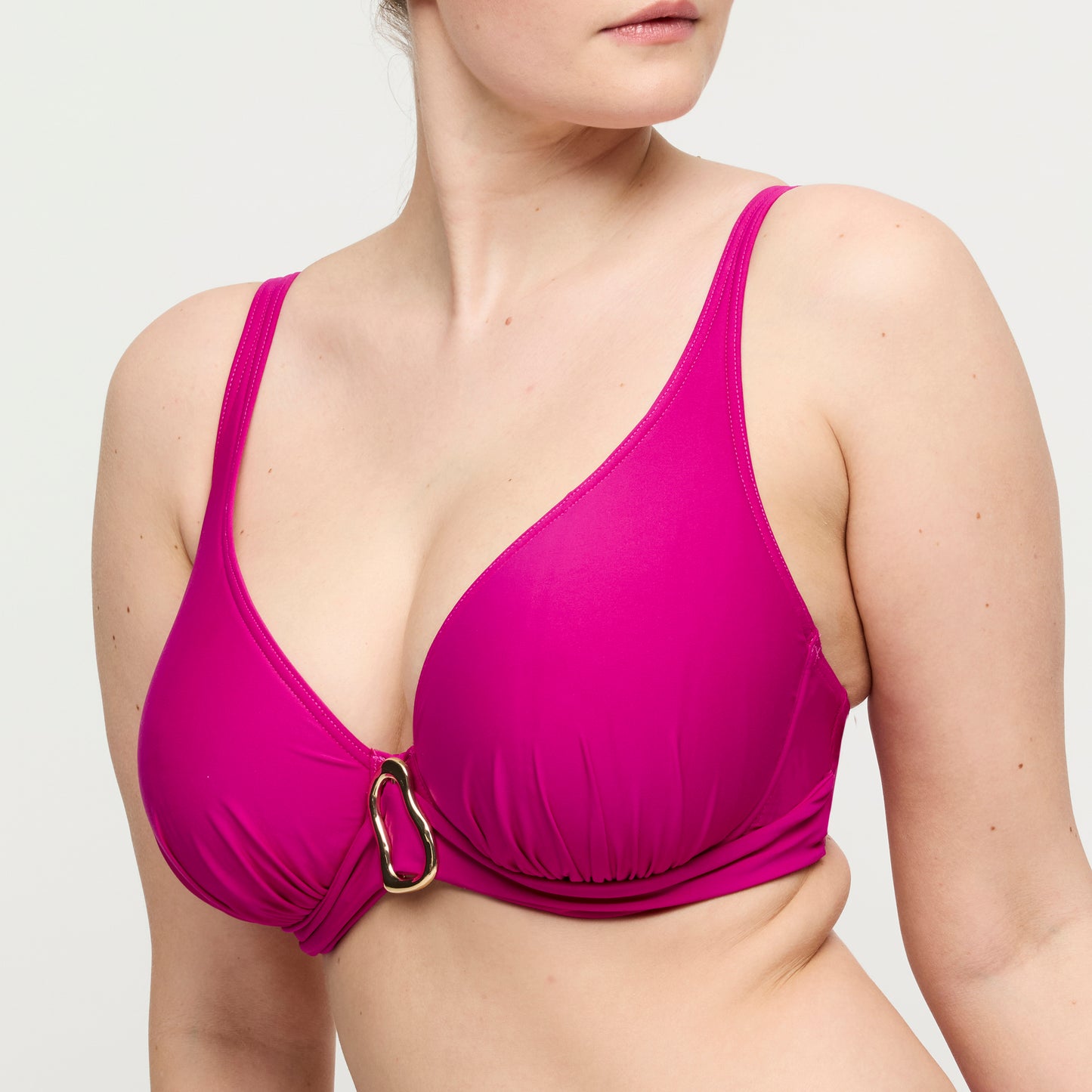 Primadonna Swim Uvita voorgevormde plunge bikinitop Deep Magenta