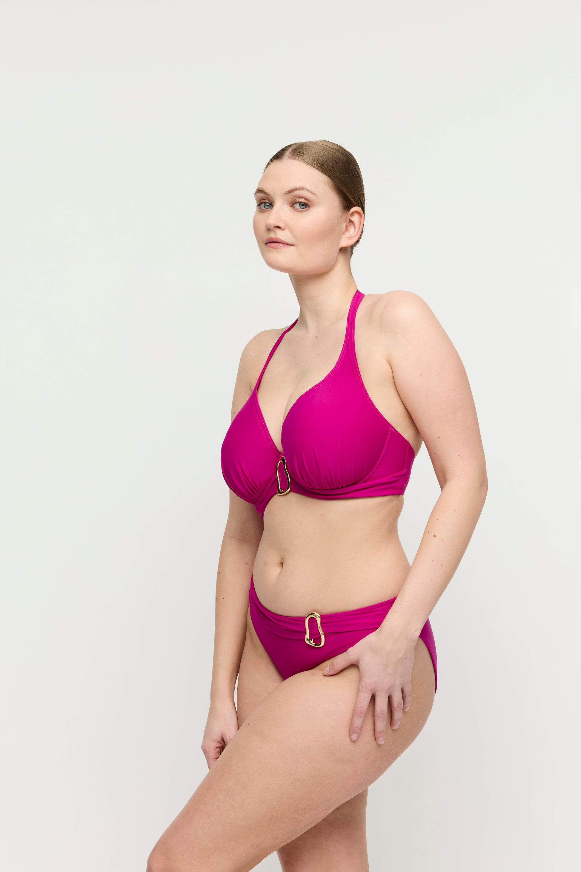 Primadonna Swim Uvita voorgevormde plunge bikinitop Deep Magenta