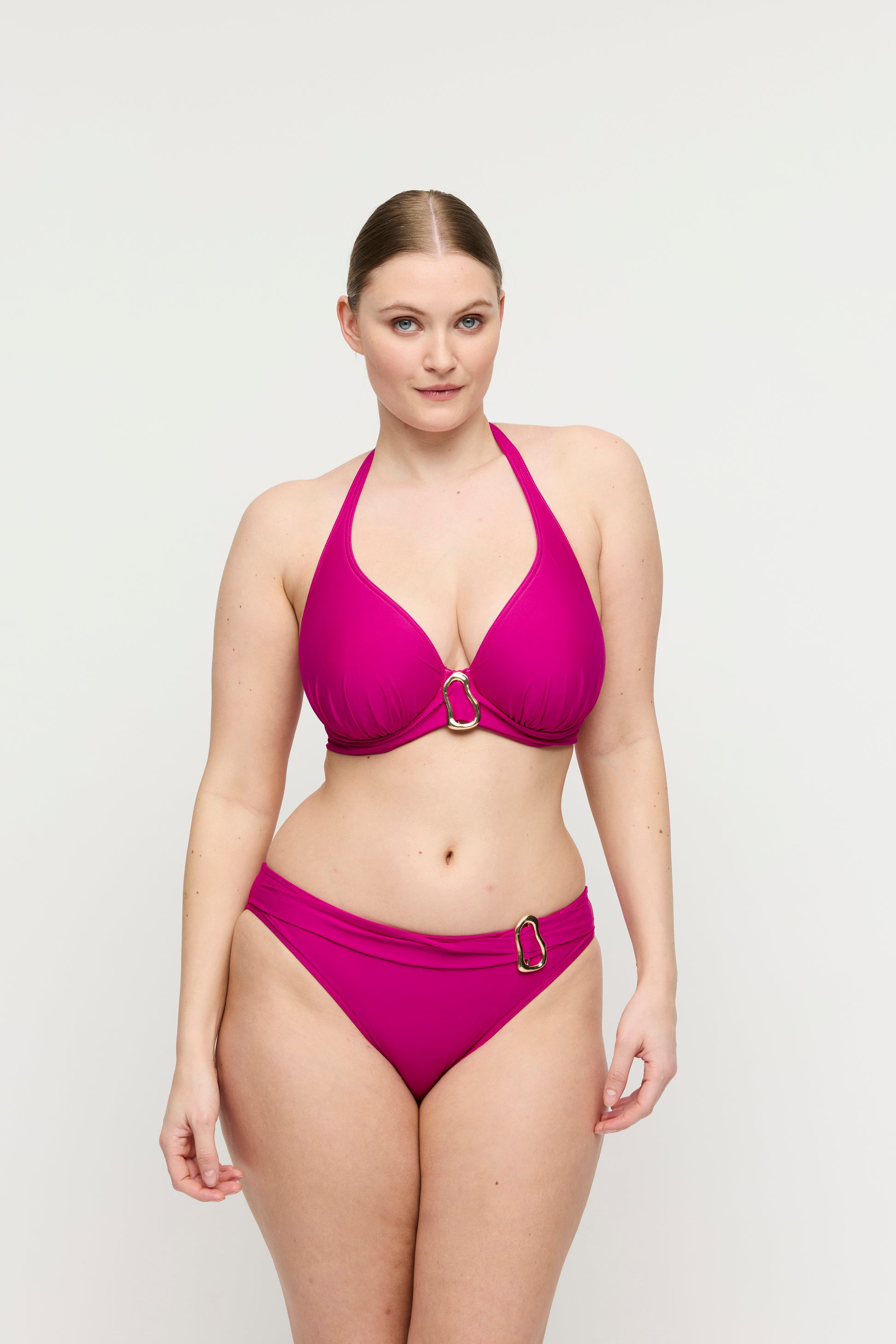 Primadonna Swim Uvita voorgevormde plunge bikinitop Deep Magenta
