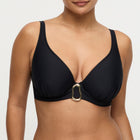 Primadonna Swim Uvita voorgevormde plunge bikinitop zwart