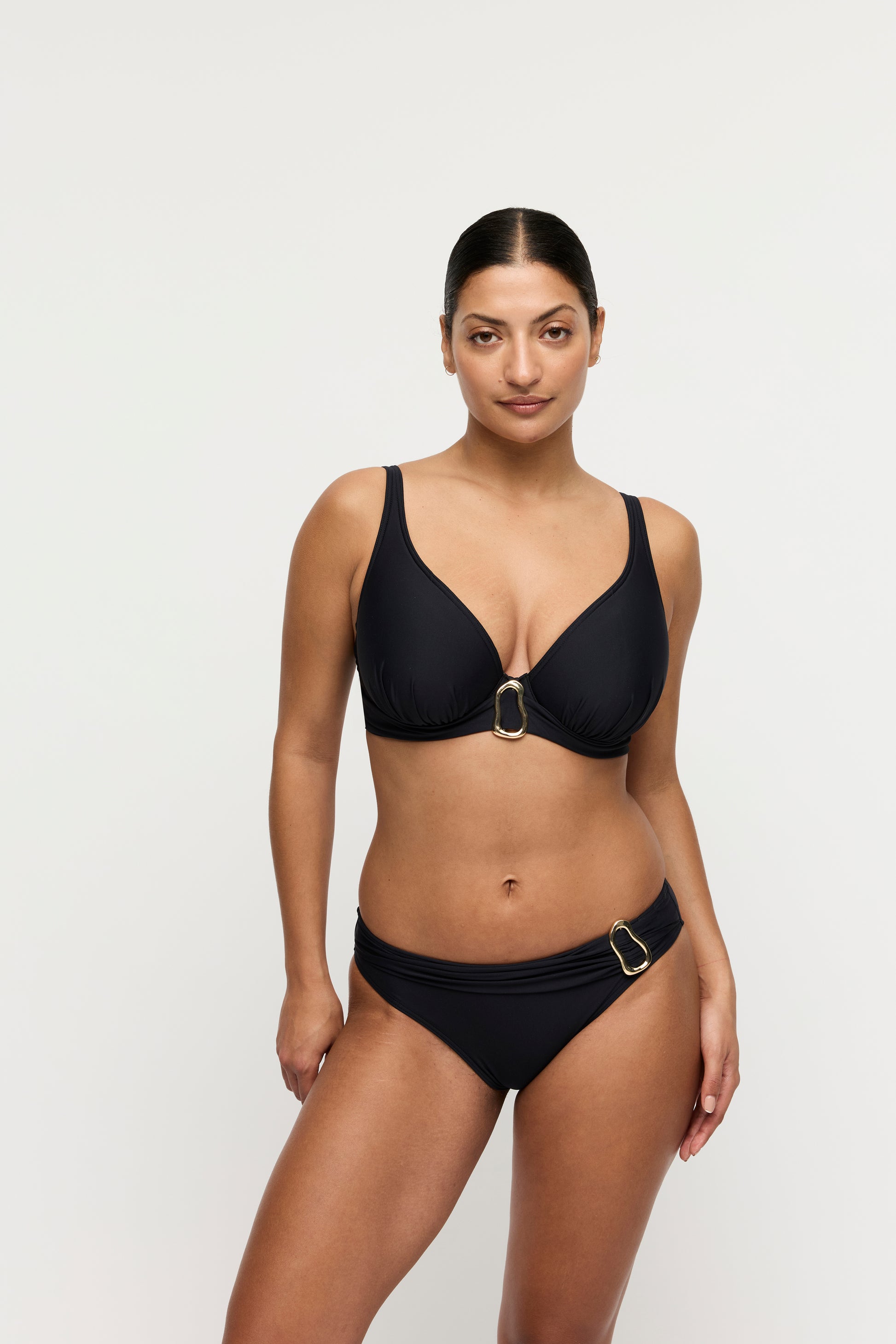 Primadonna Swim Uvita voorgevormde plunge bikinitop zwart