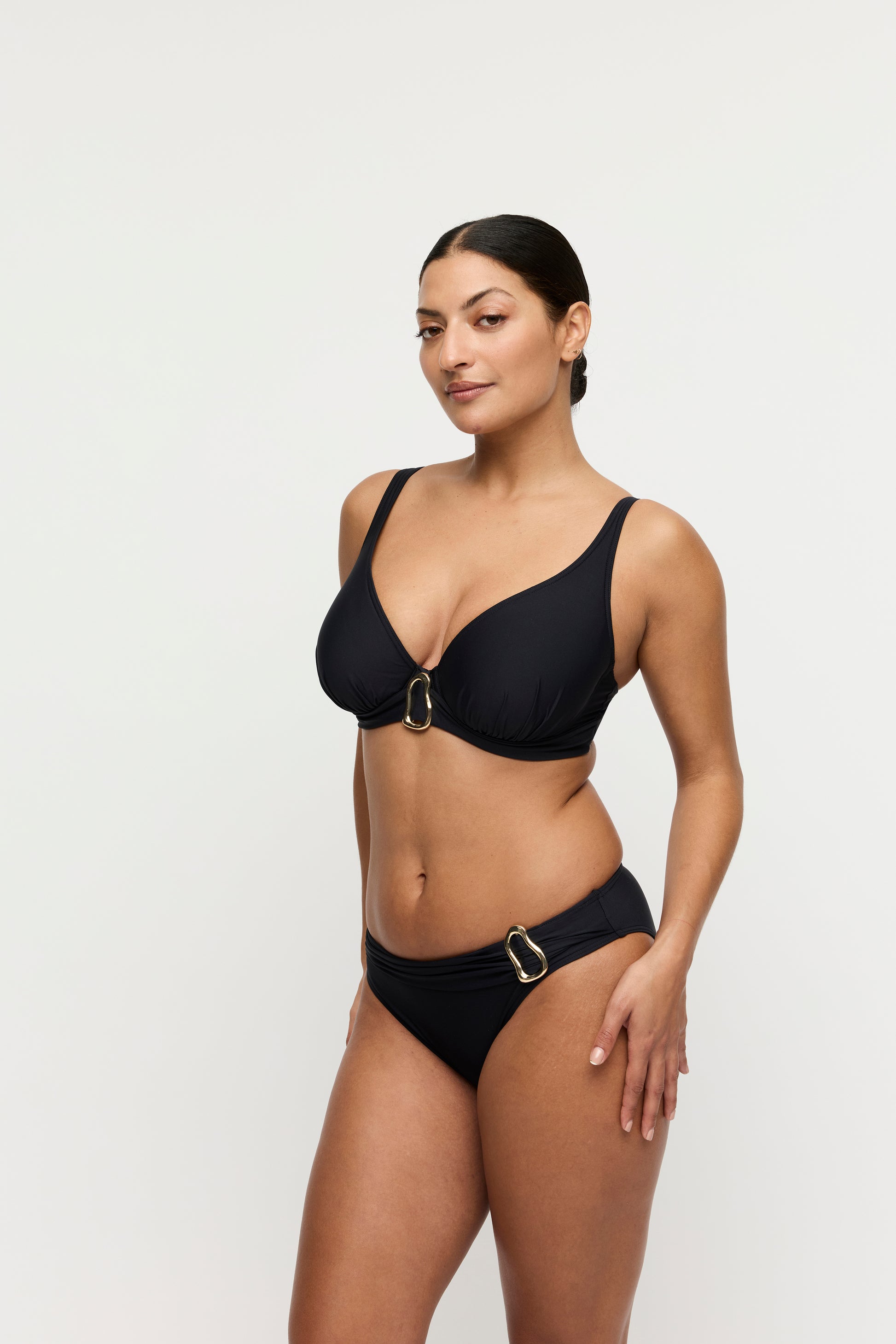 Primadonna Swim Uvita voorgevormde plunge bikinitop zwart