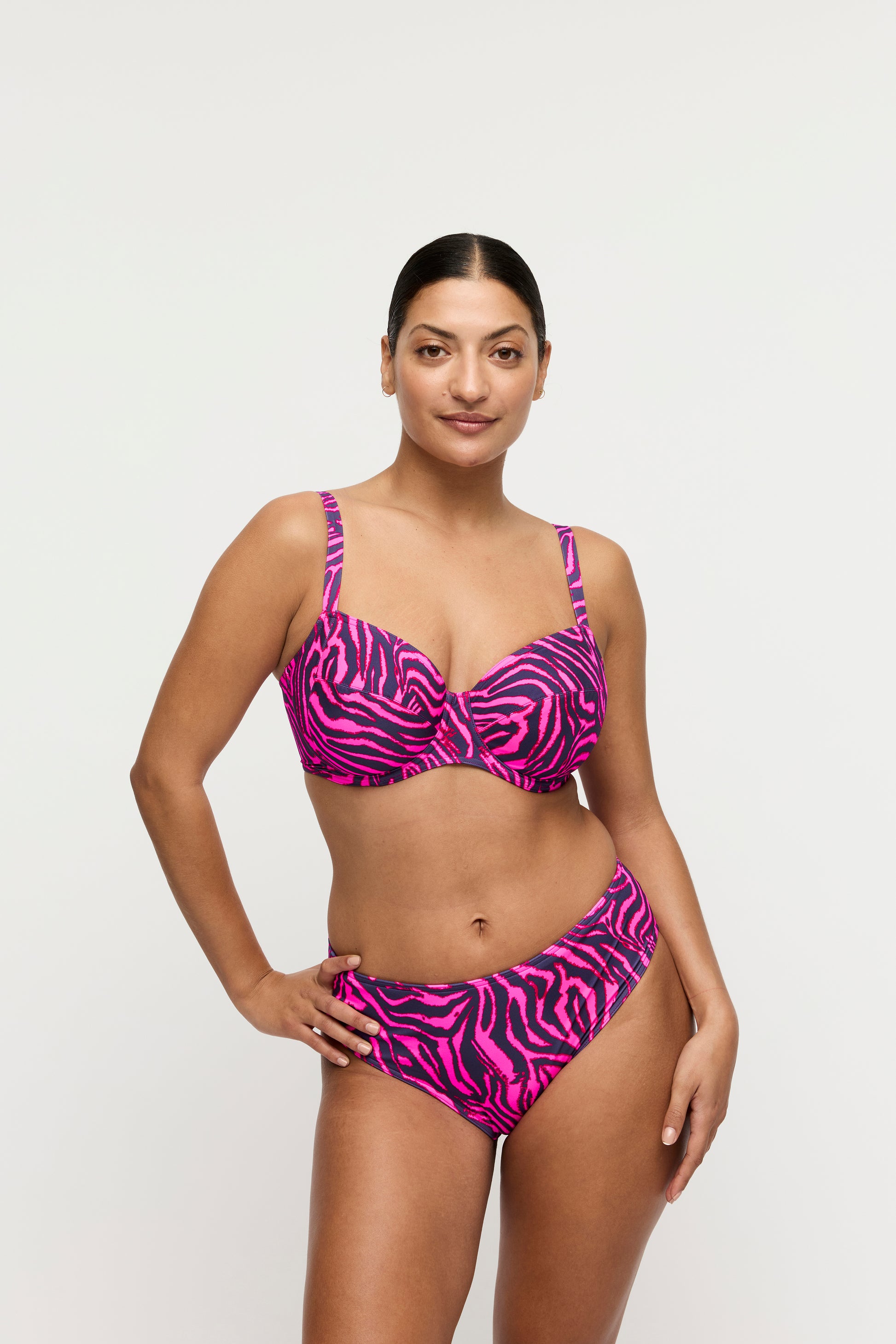 Primadonna Swim Malabo volle cup bikinitop hot pink zebra