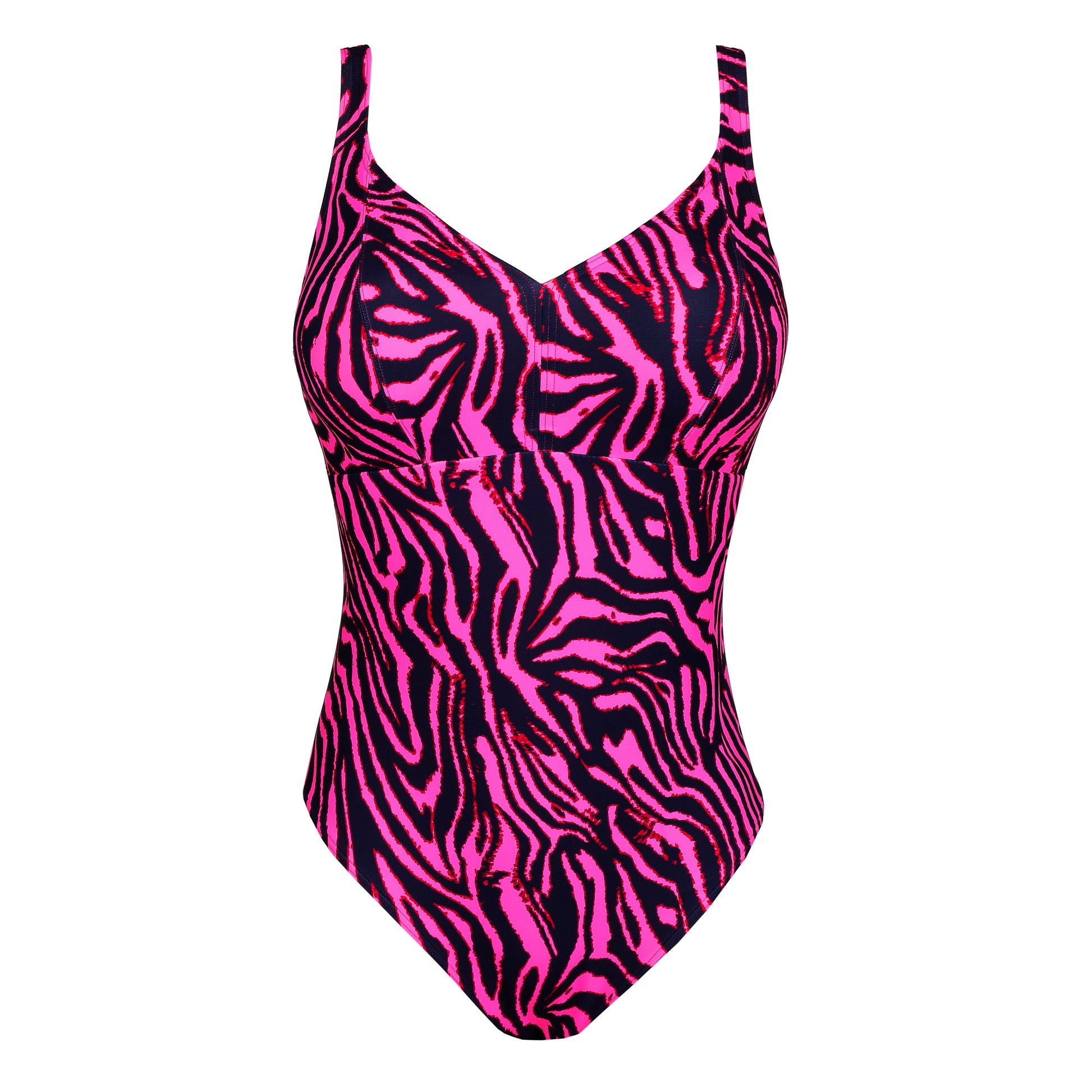 Primadonna Swim Malabo plunge badpak zonder beugels hot pink zebra