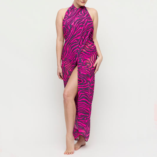 Primadonna Swim Malabo badmode pareo hot pink zebra