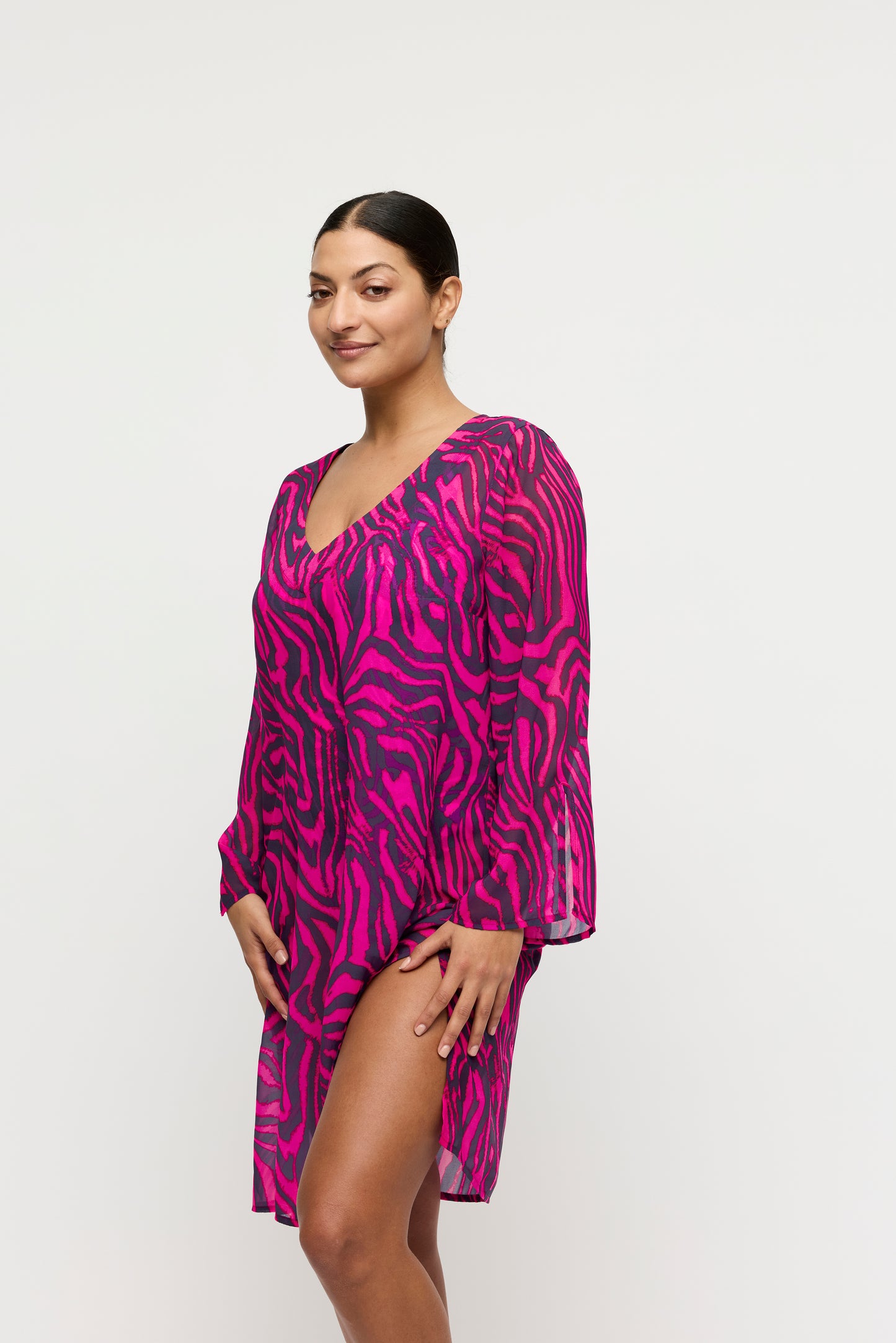 Primadonna Swim Malabo badmode caftan hot pink zebra