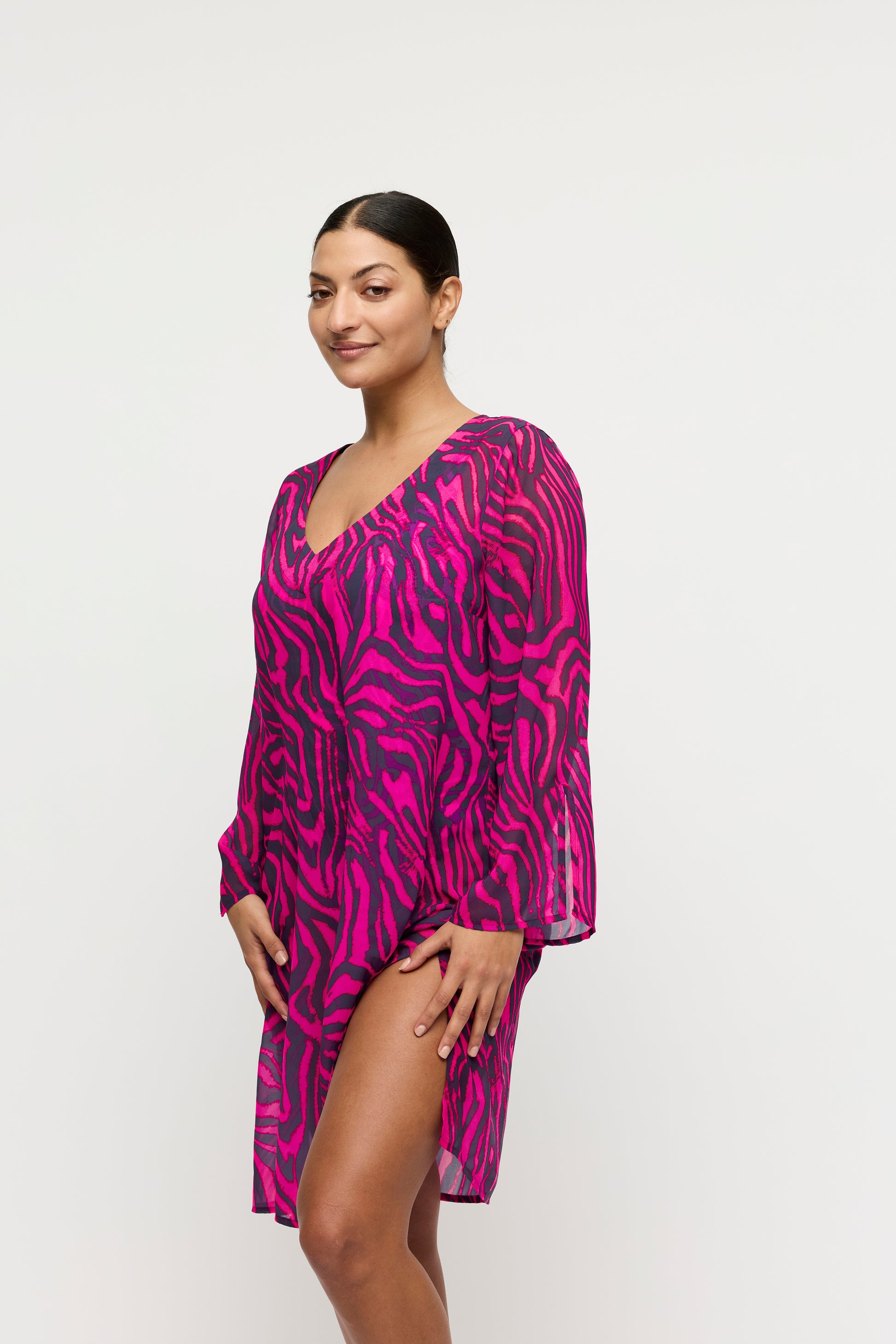 Primadonna Swim Malabo badmode caftan hot pink zebra