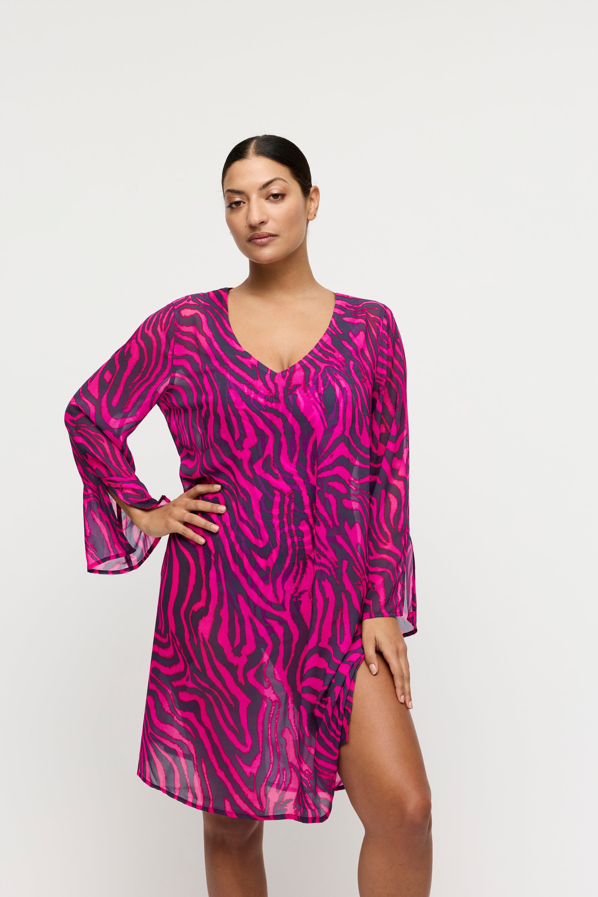 Primadonna Swim Malabo badmode caftan hot pink zebra