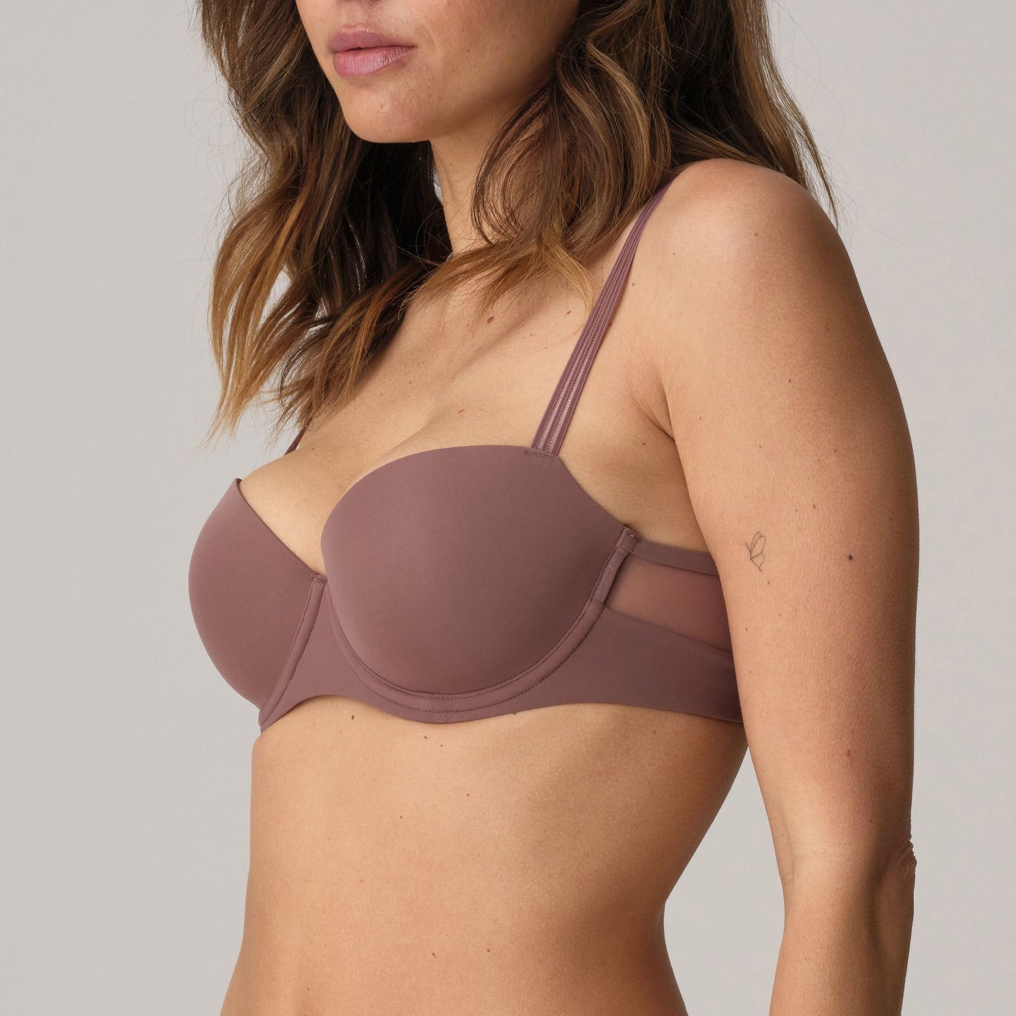 Marie Jo Louie voorgevormde balconette bh satin taupe - Lingerie Valentijn