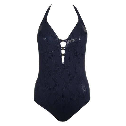 Marie Jo Swim San domino voorgevormd triangel badpak Evening Blue - Lingerie Valentijn