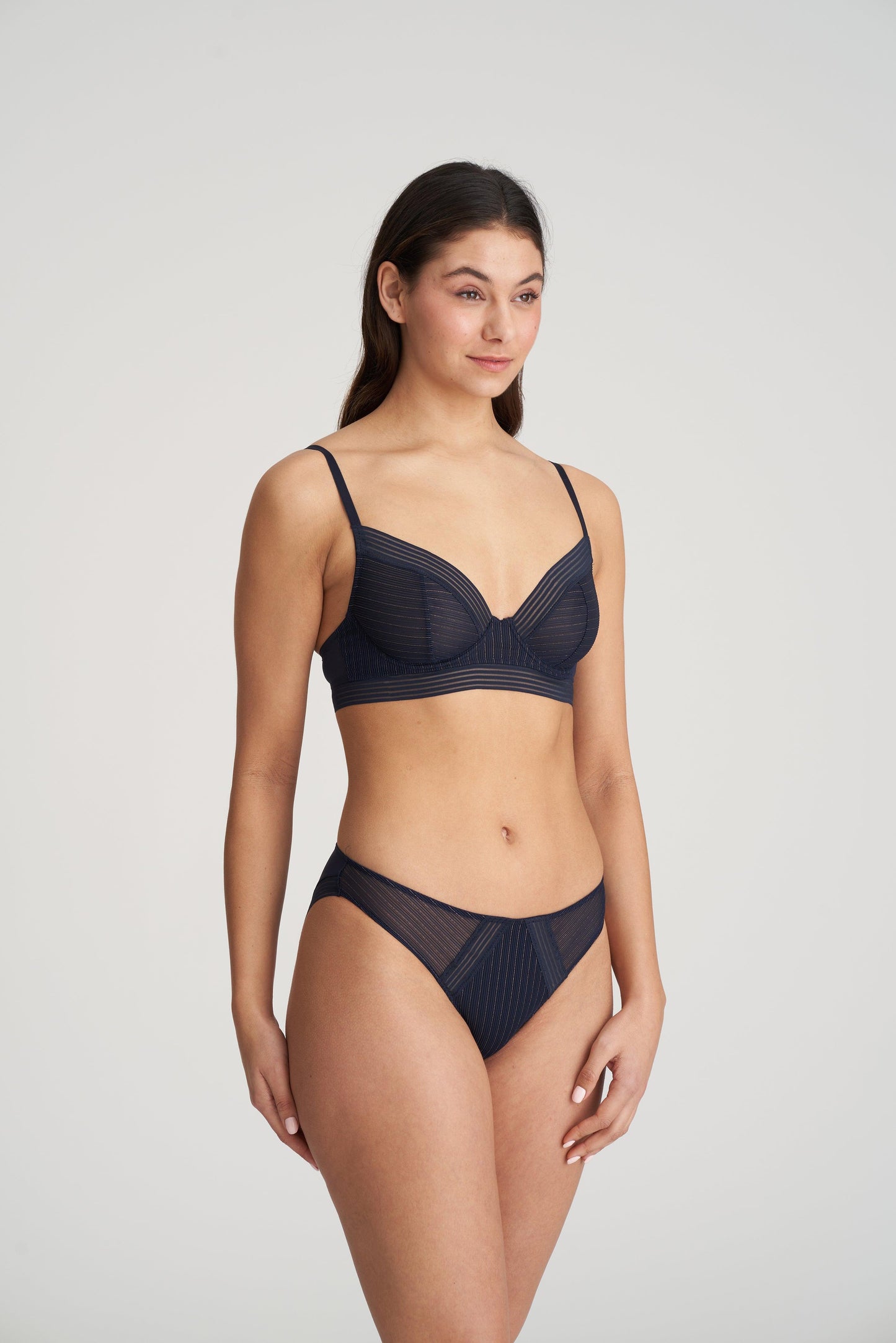 Marie Jo Tokuda plunge bh longline velvet blue - Lingerie Valentijn