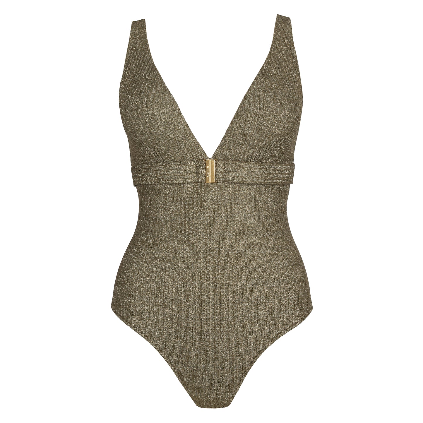 Marie Jo Swim Tinjis plunge badpak zonder beugels golden olive