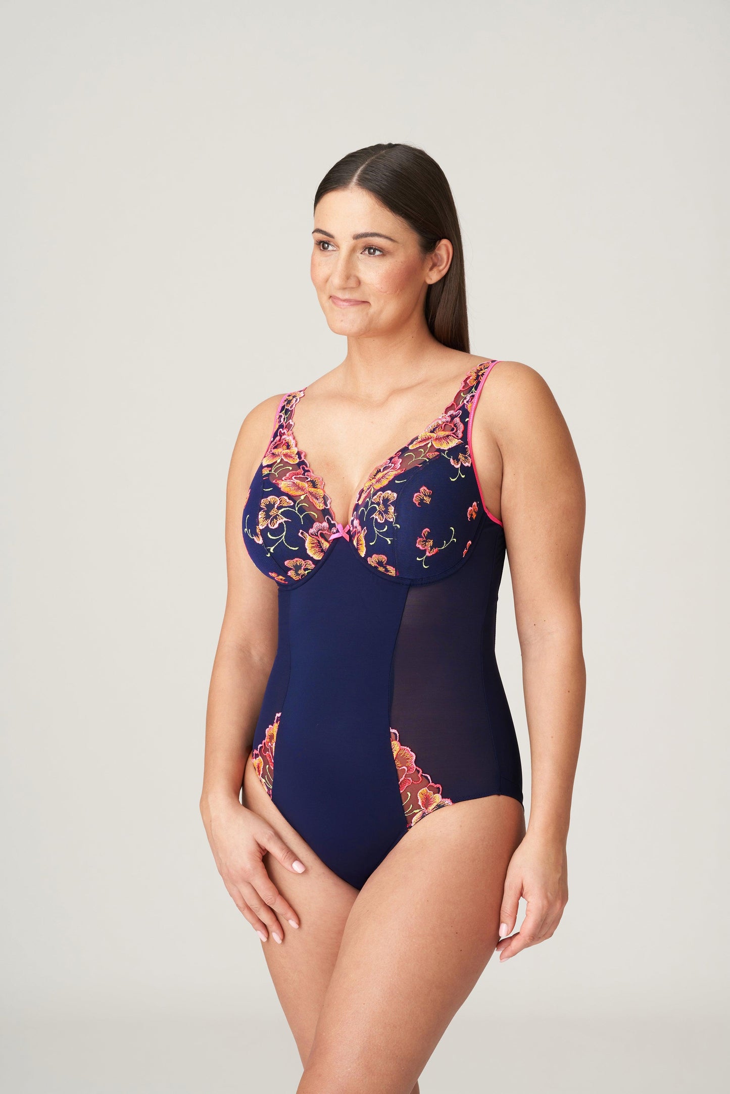 PrimaDonna Devdaha plunge body halve mousse cups velvet blue - Lingerie Valentijn