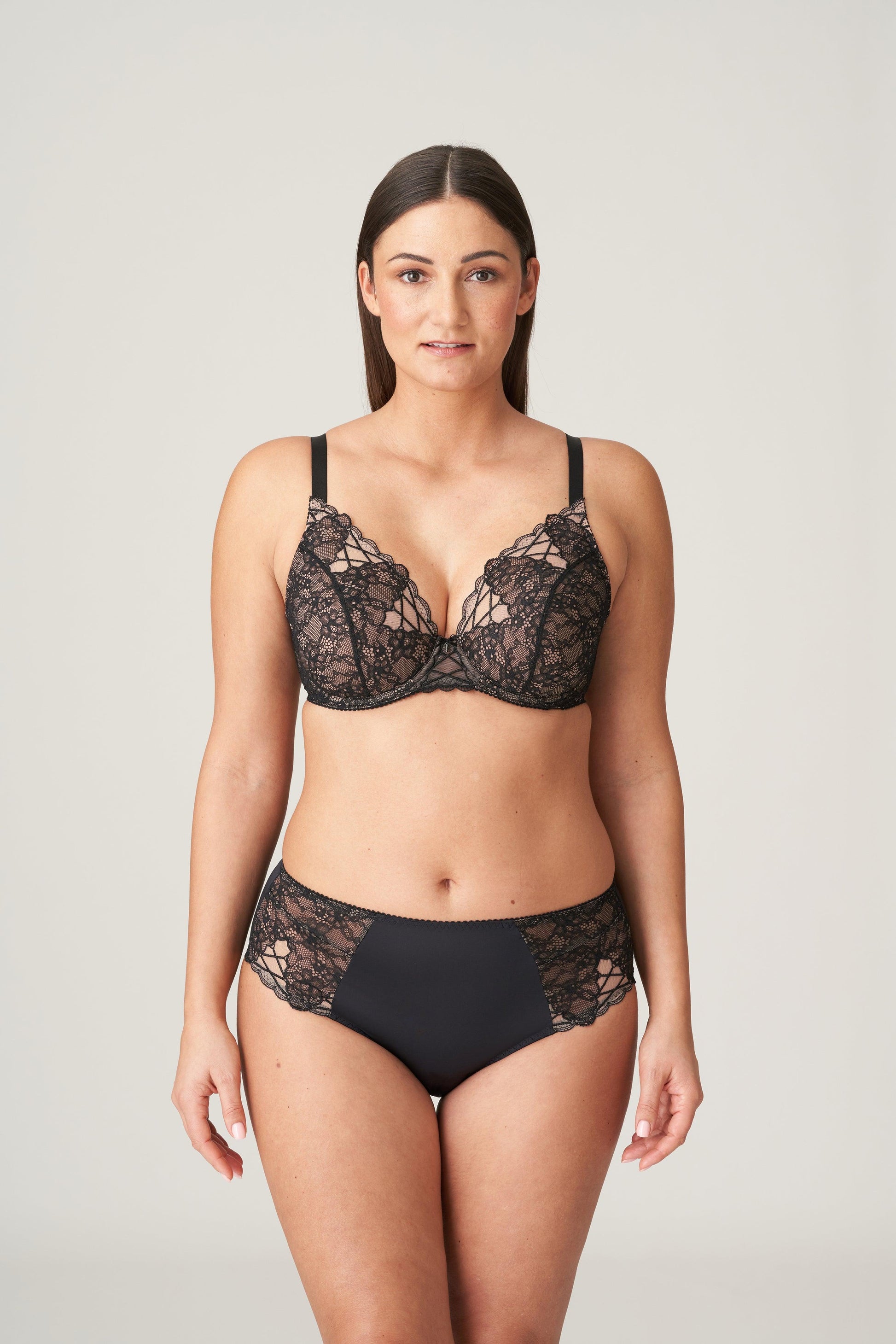 PrimaDonna Livonia plunge bh halve mousse cups zwart - Lingerie Valentijn