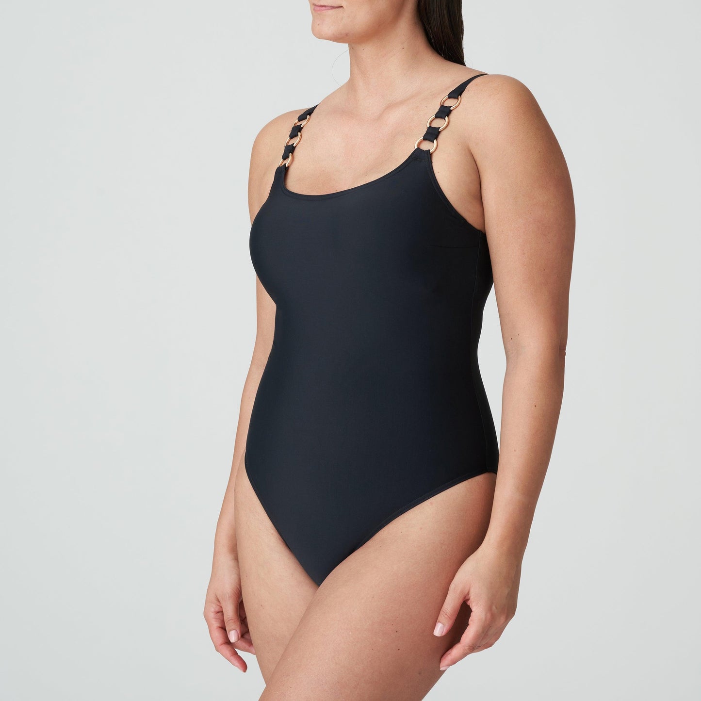 PrimaDonna Swim Damietta voorgevormd badpak beugelloos zwart - Lingerie Valentijn