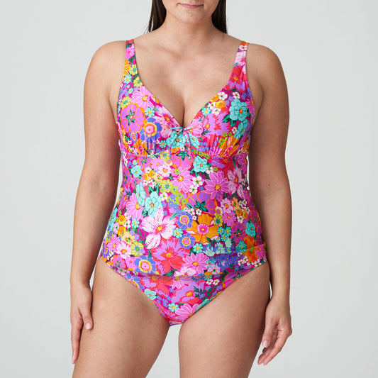 PrimaDonna Swim Najac plunge tankini halve mousse Floral Explosion - Lingerie Valentijn